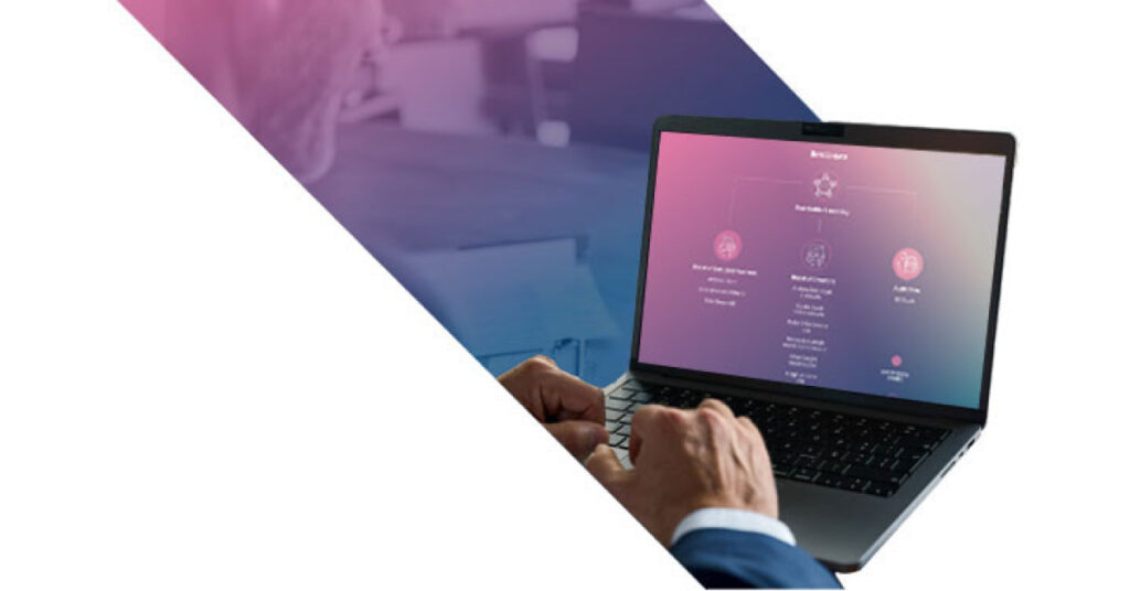 Image of a laptop screen showing graphics. The Recordati Rare Disease Legal Notice. Please review this notice. By continuing to browse the Website, the User accepts Recordati Rare Disease legal notice